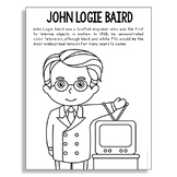 JOHN LOGIE BAIRD Inventor Coloring Page Poster Craft | STE