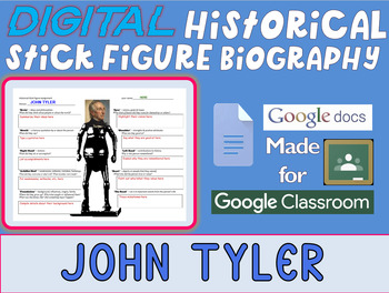 Preview of JOHN TYLER - Digital Historical Stick Figure Mini Bios