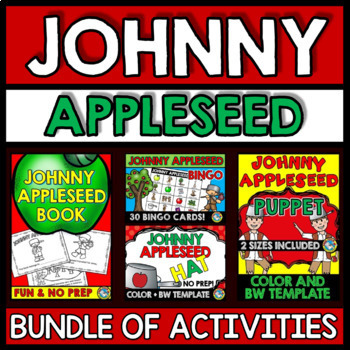 Preview of JOHNNY APPLESEED ACTIVITIES 1ST 2ND GRADE SEPTEMBER CRAFTS HAT BOOK BINGO GAME