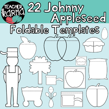 Preview of JOHNNY APPLESEED:  Foldables, Interactives, Flip Book Templates