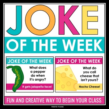Preview of Joke of the Week - Funny Jokes Classroom Posters or Weekly Bell-Ringer Slides
