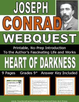 Preview of JOSEPH CONRAD Webquest | Worksheets | Printables