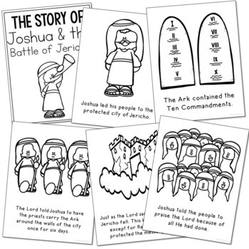 JOSHUA AND THE BATTLE OF JERICHO Bible Story Coloring Pages and Posters ...