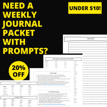 Preview of JOURNAL & PROMPTS 1 full year NO PREP