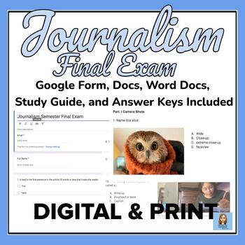 Preview of JOURNALISM EXAM in Google Forms and Word Docs