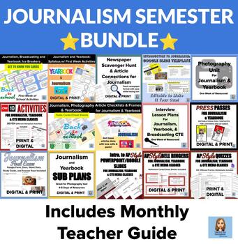 Preview of JOURNALISM SEM CURRICULUM ⭐BUNDLE⭐ Includes a Monthly User Guide 25% OFF!!