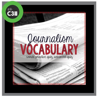 Preview of JOURNALISM VOCABULARY, quiz, advanced, newspaper