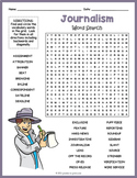 JOURNALISM Word Search Puzzle Worksheet Activity