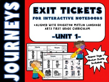 Preview of JOURNEYS Unit 1 Houghton Mifflin ELA Exit Tickets