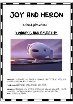Preview of JOY AND HERON. Free ESL lesson plan about EMPATHY AND KINDNESS