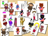 JPegs / Clip Art Characters (girl/boy,  monkey, dog, USA c