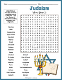 JUDAISM Religion Word Search Puzzle Worksheet Activity