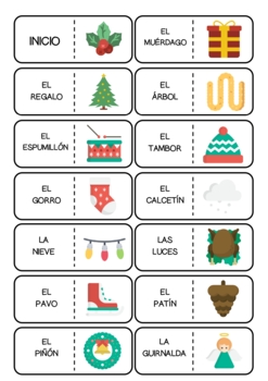 JUEGO DOMINÓ CON VOCABULARIO DE LA NAVIDAD EN ESPAÑOL by ...