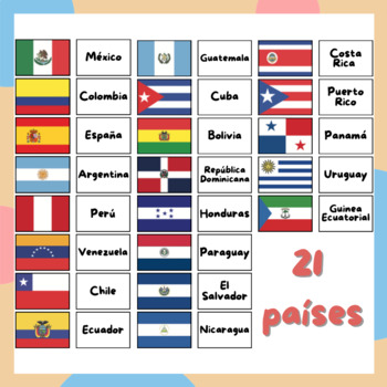 JUEGOS BANDERAS: Hispanic Heritage Month - Set de 42 cartas + 7 juegos
