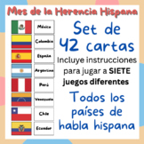 JUEGOS BANDERAS: Hispanic Heritage Month - Set de 42 carta