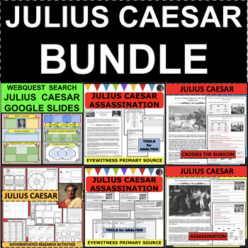 Preview of JULIUS CAESAR BUNDLE CROSSES THE RUBICON & ASSASSINATION Differentiated