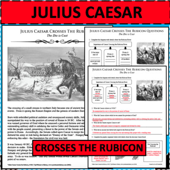 Preview of JULIUS CAESAR CROSSES THE RUBICON Differentiated Activity