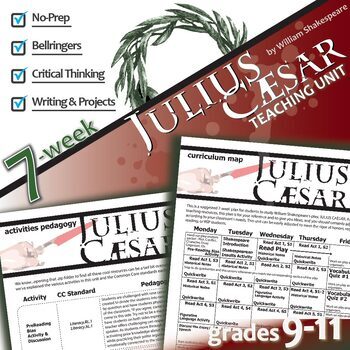 Preview of JULIUS CAESAR Unit Plan Shakespeare Questions - Play Study Movie Literature