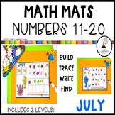 JULY Math Mats Numbers 11 to 20 | Summer Counting Teen Activity