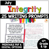 JULY Social-Emotional Learning Daily Writing Prompts: Integrity