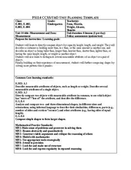 Preview of JUMP Math Unit Plan- Unit 14- Measurement and Data- Measurement