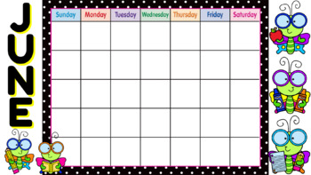 Preview of JUNE - Blank Calendar PNG, Background Image, Digital, Virtual Learning