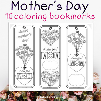 FREE - Mother’s Day coloring bookmarks by Pick'n Teach | TpT