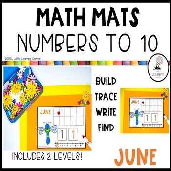 Preview of JUNE Math Mats Numbers to 10 |  Counting Center Activity