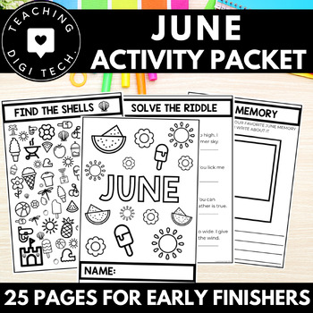 Preview of JUNE Morning Work | Early Finisher Independent Activity Packet | Fast Finisher