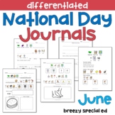 JUNE National Days Differentiated Journals for special education