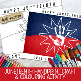 JUNETEENTH COLORING ACTIVITY, JUNE CRAFT HANDPRINT ART SOC