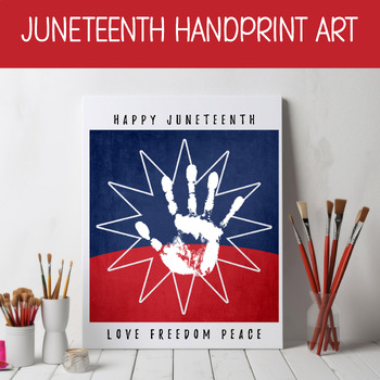 Preview of DIY JUNETEENTH FLAG, HANDPRINT ART, ANTI-RACISM CRAFT, DIVERSITY COLORING PAGE
