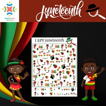 Preview of JUNETEENTH I Spy Counting QUIZ Activity