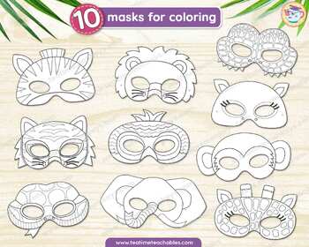 FOREST ANIMAL MASKS SET 1 - In Colour - Payhip