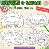 JUNGLE ANIMALS - SAFARI ANIMALS Printable Masks for Coloring