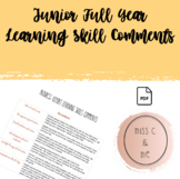 JUNIOR 4/5/6 Full Year Learning Skill Report Comments: Pro
