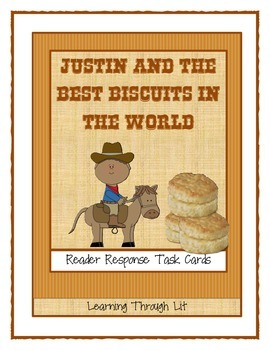 Preview of JUSTIN AND THE BEST BISCUITS IN THE WORLD Discussion Cards (Answer Key Included)