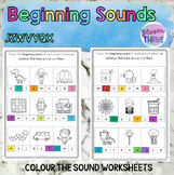 JZWVYQX Beginning Sounds NO PREP Colour the Sound Worksheets