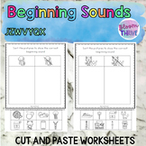 JZWVYQX Beginning Sounds NO PREP Cut and Paste Worksheets