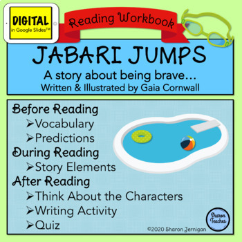 Preview of Jabari Jumps DIGITAL Reading Workbook in Google Slides