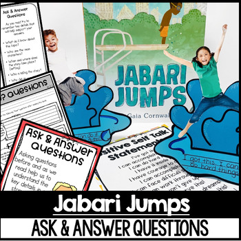 Preview of Jabari Jumps Reading Comprehension Activities Ask and Answer Questions