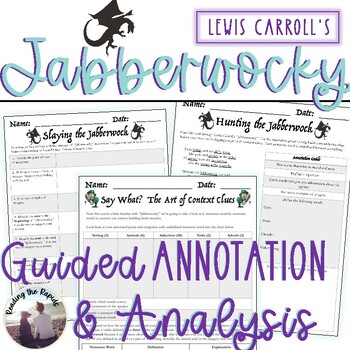 Preview of Jabberwocky Lewis Carroll Guided Annotation and Analysis Unit Plan Context Clues