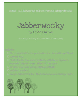 Preview of Jabberwocky, by Lewis Carroll - Comparing Interpretations