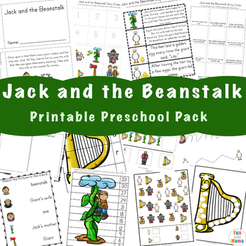 Preview of Jack and the Beanstalk Story Sequencing Activities + Math & Literacy Centers