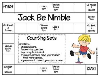 Jack Be Nimble Game--Counting Sets by Kathy Law | TpT