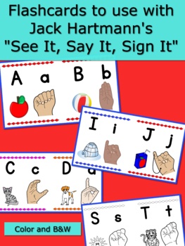 Preview of Jack Hartmann Flashcards to use with SEE IT, SAY IT, SIGN IT