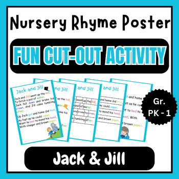 Preview of Jack & Jill: Rhyme, Read & Play! Poster & Cut-Outs For Pre-k To 1st Grade