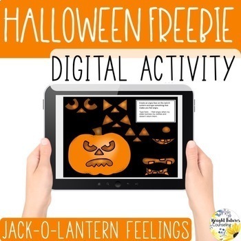 Preview of Jack-O-Lantern Feelings - Halloween Digital Counseling Activity 