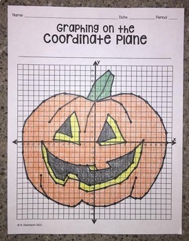 Preview of Jack O' Lantern- Halloween Math Graphing on the Coordinate Plane Mystery Picture