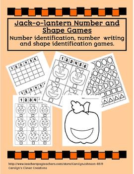 Preview of Jack-O-Lantern Number and Shape Games